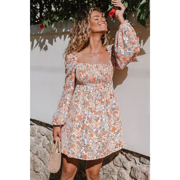 Cupshe Elodie Ditsy Square Neck A-shape Mini Dress Size MEdium - Picture 1 of 10